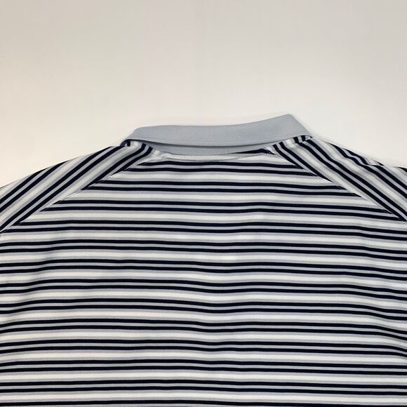 Nike Shirt Men 2XL XXL Gray Navy Striped Dry Victory Polo Flat Seam Knit Dri Fit - Picture 10 of 12